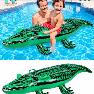 INFLATABLE CROCODILE SWIMMING FLOAT